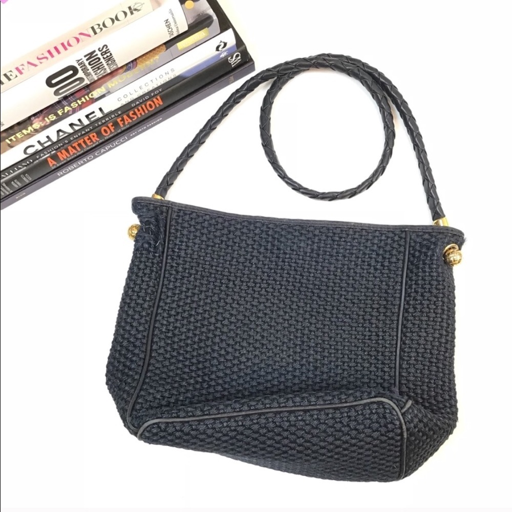 Bottega Veneta Bag Handbag Woven VTG Gold Purse